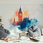 Papel de parede Wall murals Clock tower in the clouds