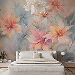 Papel de parede Pintura de flores sobre uma superfície