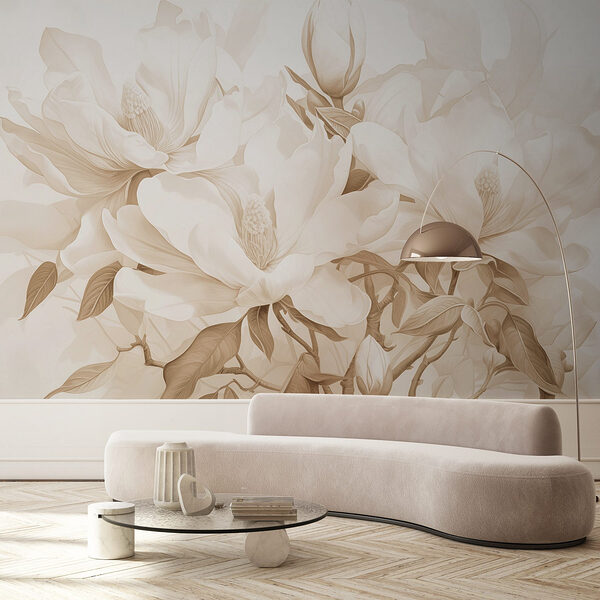 Papel de parede Flores delicadas em tons suaves