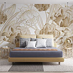 Papel de parede Design floral elegante em tons suaves