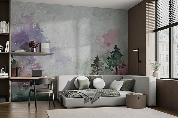 Pintura de árvores e plantas Papel de parede Pintura de árvores e plantas