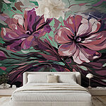 Papel de parede Pintura de flores sobre uma superfície