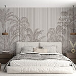 Papel de parede Folhagem tropical com pormenores intrincados