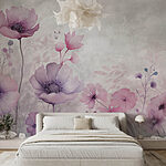Papel de parede Pintura de flores sobre um fundo branco