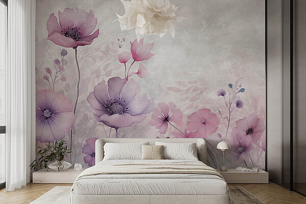 Pintura de flores sobre um fundo branco Papel de parede Pintura de flores sobre um fundo branco