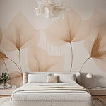 Papel de parede Folhas delicadas em tons suaves
