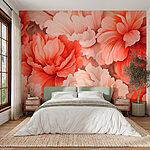 Papel de parede Flores vibrantes em tons suaves