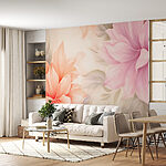 Papel de parede Flores delicadas em tons pastel suaves