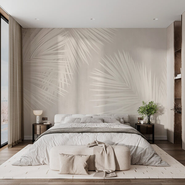 Folhas brancas sobre um fundo branco Papel de parede Folhas brancas sobre um fundo branco
