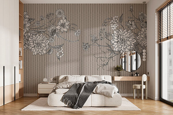 Elegância floral num design harmonioso Papel de parede Elegância floral num design harmonioso