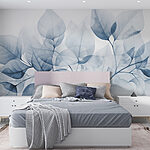Papel de parede Folhas delicadas em tons suaves