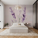 Papel de parede Wall murals Painting of purple flowers