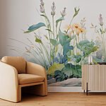 Papel de parede Pintura de flores e plantas