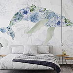 Papel de parede Baleia com flores