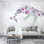Papel de parede Golfinho com flores