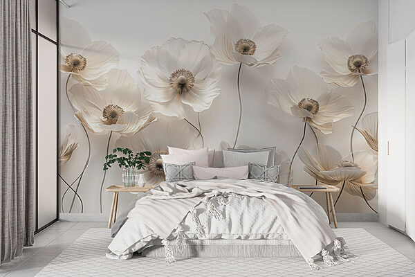 Grupo de flores brancas Papel de parede Grupo de flores brancas