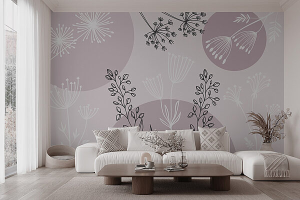 Desenho de flores e plantas Papel de parede Desenho de flores e plantas