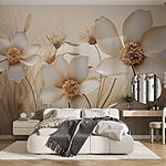 Papel de parede Flores delicadas em tons suaves