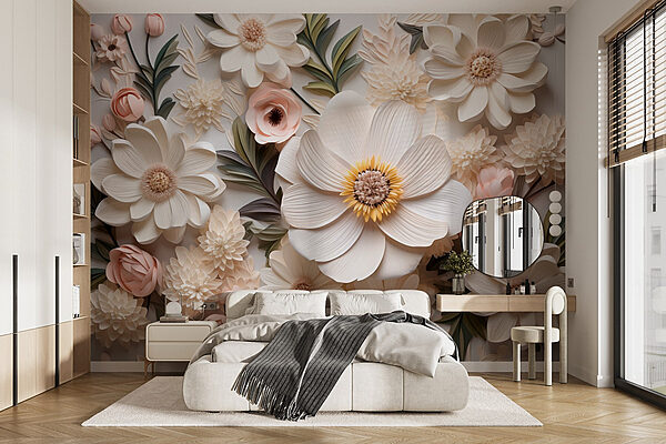 Grupo de flores de papel Papel de parede Grupo de flores de papel