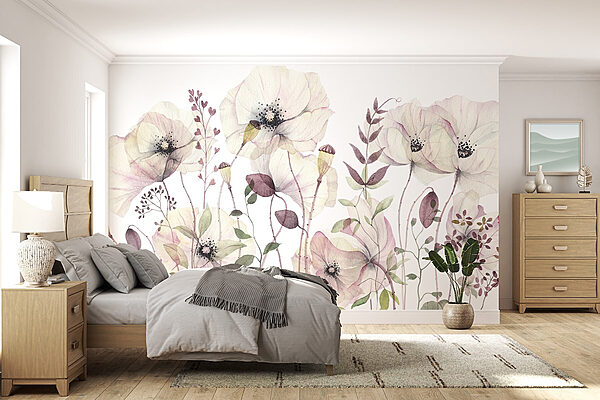 Flores suaves em tons pastel suaves Papel de parede Flores suaves em tons pastel suaves