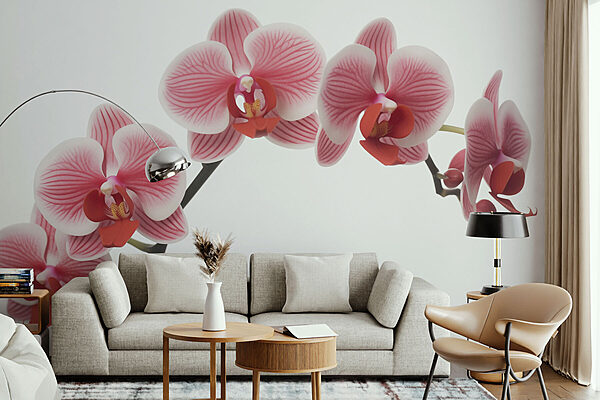 Papel de parede Papel de parede Orquídeas delicadas em tons suaves (REF: w03499)