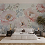 Papel de parede Pintura de flores numa parede