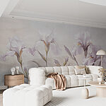 Papel de parede Flores delicadas em tons pastel suaves