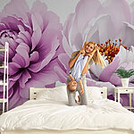 Papel de parede Flores delicadas em tons pastel suaves