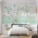 Papel de parede Mapa do mundo com animais