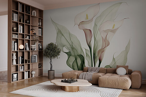 Lírios de calla elegantes em tons suaves Papel de parede Lírios de calla elegantes em tons suaves
