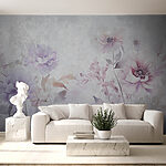 Papel de parede Pintura de flores sobre um fundo branco