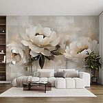 Papel de parede Pintura de flores sobre um fundo branco
