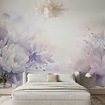Papel de parede Pintura de flores e folhas