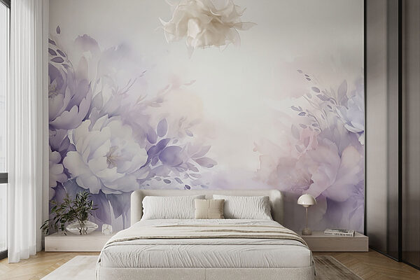 Pintura de flores e folhas Papel de parede Pintura de flores e folhas