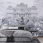 Papel de parede Grande edifício branco com flores