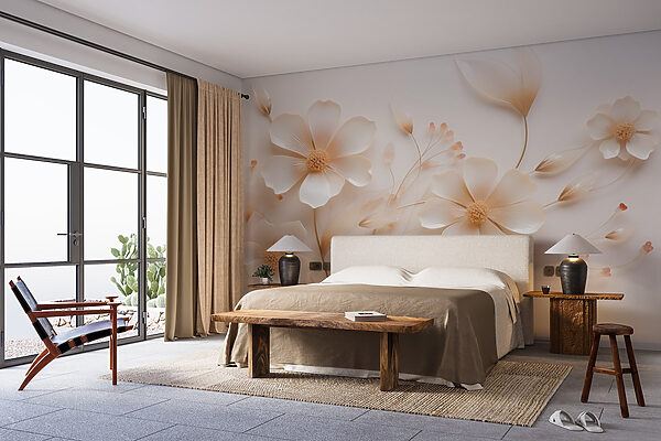 Delicado arranjo floral num fundo suave Papel de parede Delicado arranjo floral num fundo suave