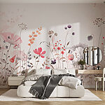 Papel de parede Pintura de flores e plantas