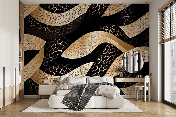 Ondas elegantes num fundo escuro Papel de parede Ondas elegantes num fundo escuro