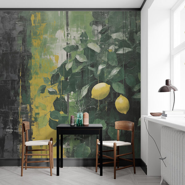 Pintura de limões de uma árvore Papel de parede Pintura de limões de uma árvore