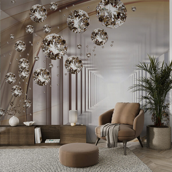 Papel de parede Gemas a flutuar num túnel sem fim