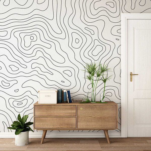 Papel de parede Papel de parede Linha preta sobre um fundo branco (REF: u70650)