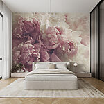Papel de parede Ramo de flores cor-de-rosa e brancas