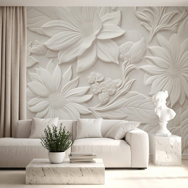 Papel de parede Desenho intrincado floral em relevo