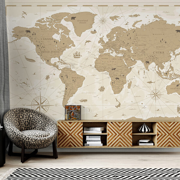 Papel de parede Papel de parede Mapa do mundo (REF: u99074)
