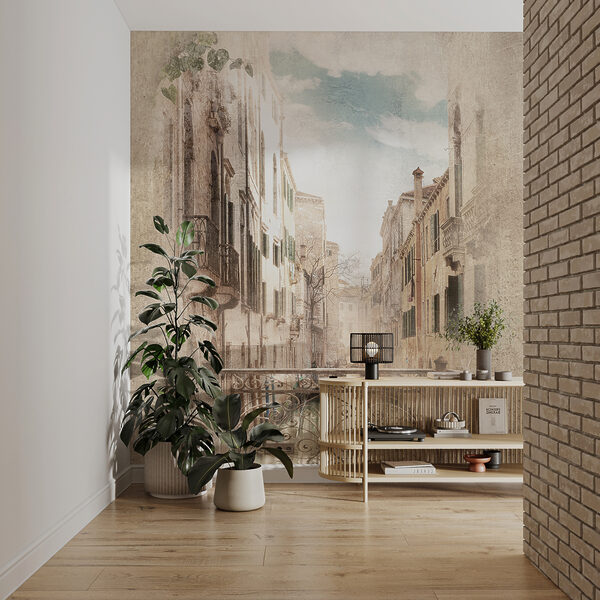 Papel de parede Rua veneziana com varanda ornamentada