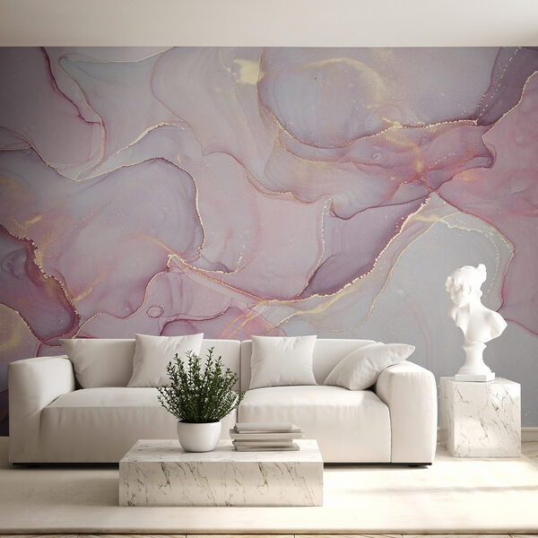 Papel de parede Pinceladas fluidas em pastel suave