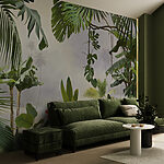Papel de parede Um paraíso de selva exuberante com folhas verdes
