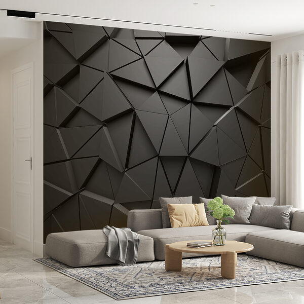 Papel de parede Padrão geométrico abstrato monocromático
