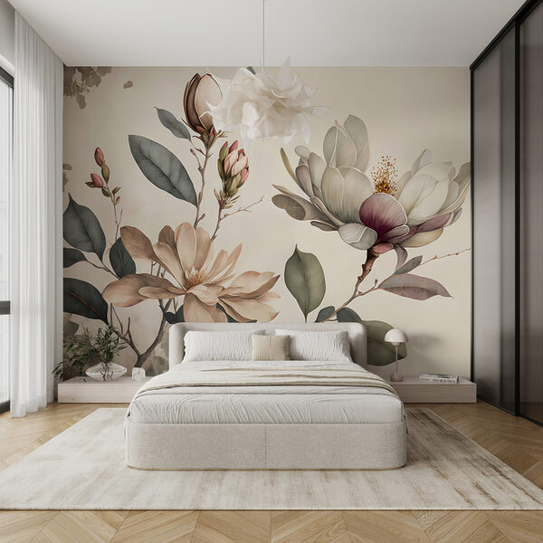 Papel de parede A magnólia floresce com uma elegância graciosa