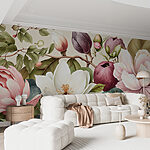 Papel de parede Jardim florido em cores vibrantes